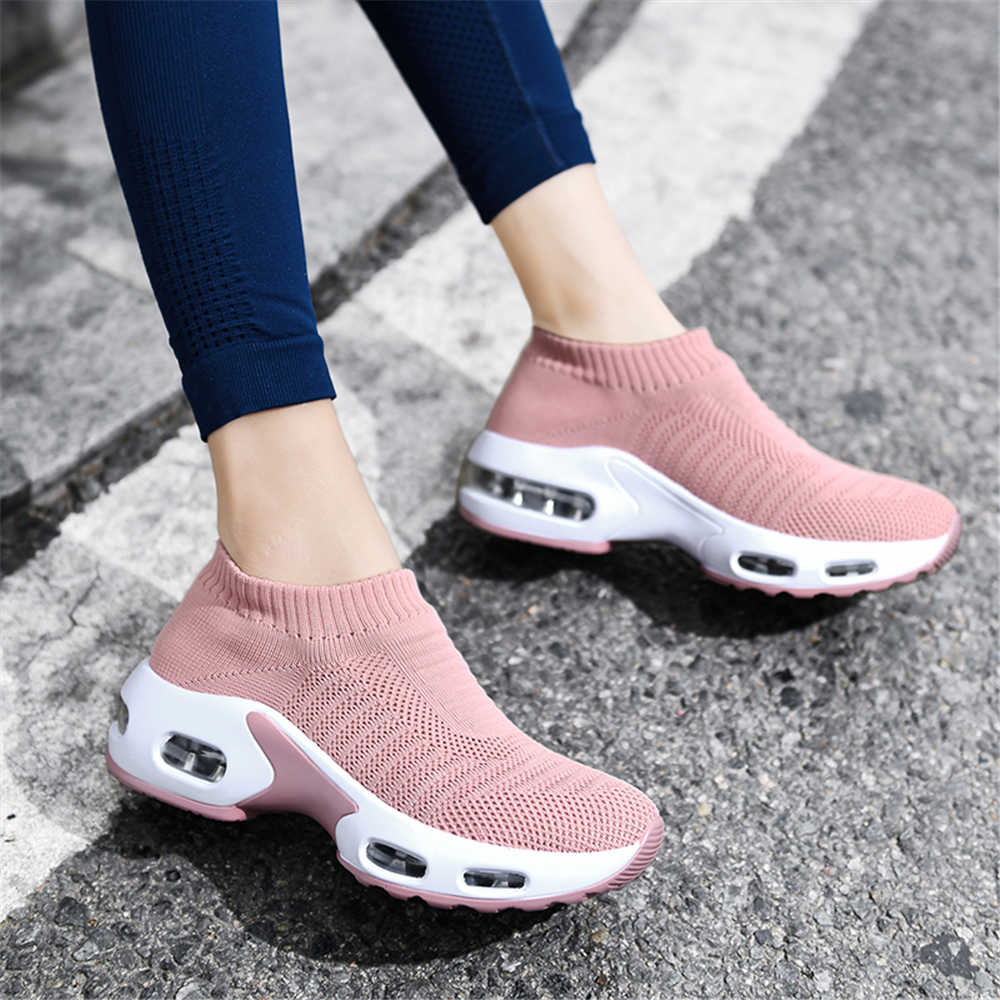 Sneakers - Duże Rozmiary Buty Damskie na Obcasie