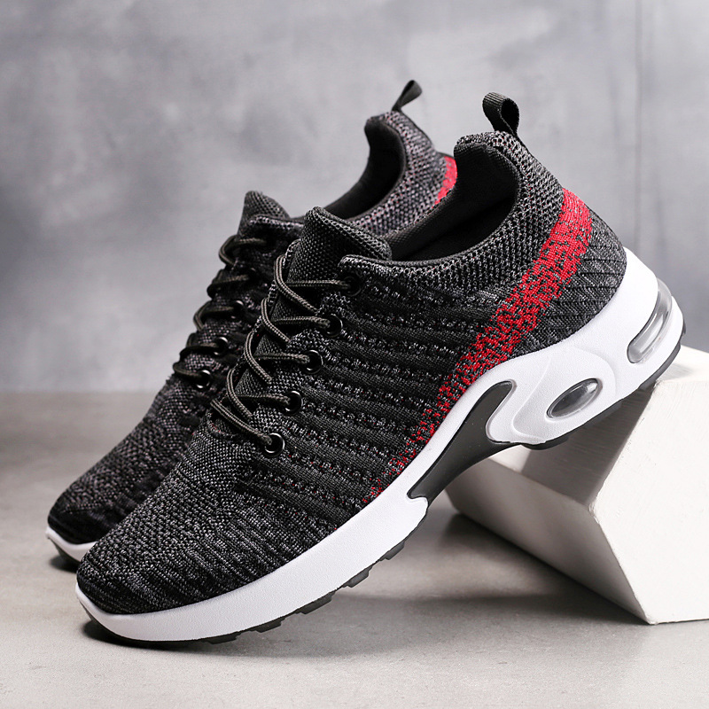Knit Fabric Lace Up Sneakers - Męskie sneakersy, buty dzianinowe, modne sneakersy