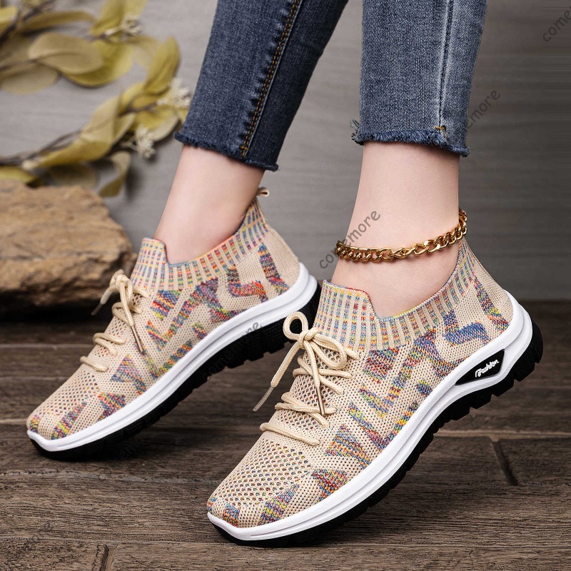Damskie dzianinowe wsuwane sne – Knit Fabric Lace Up Sneakers recenzja i cena