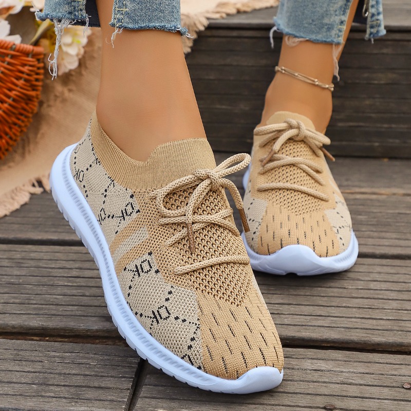2026 Nowe sznurowane okrągłe d – Knit Fabric Lace Up Sneakers recenzja i cena